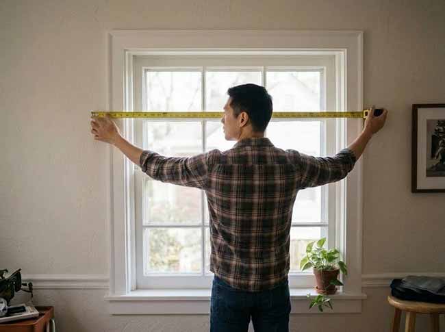 Đo phủ bì chiều rộng cửa