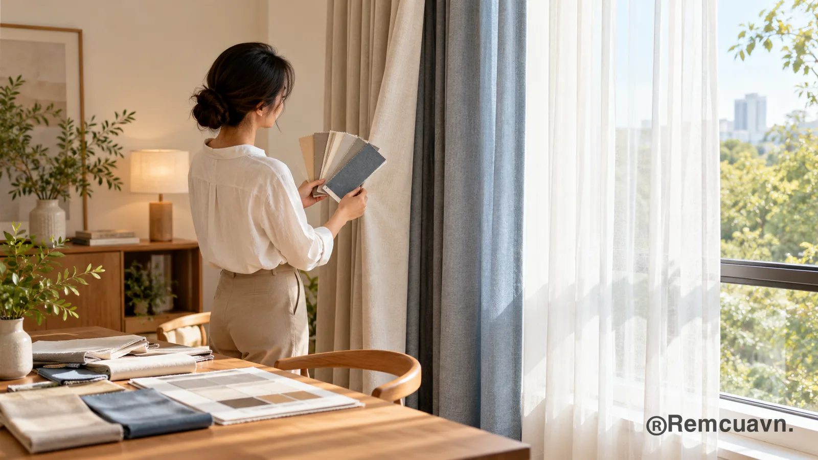 Bước 5: Phối màu sắc và hoàn thiện phương án lắp đặt – Cách Chọn Loại Rèm Cửa Phù Hợp Với Từng Cửa Sổ